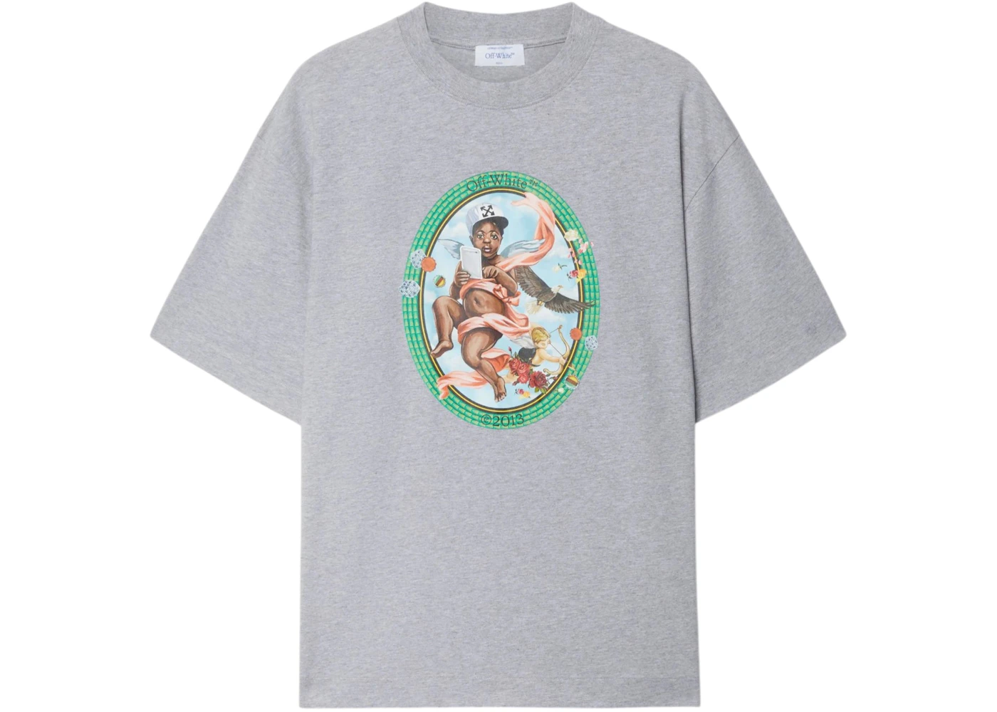OFF-WHITE Fresco Oval Skate S/S Tee Grey