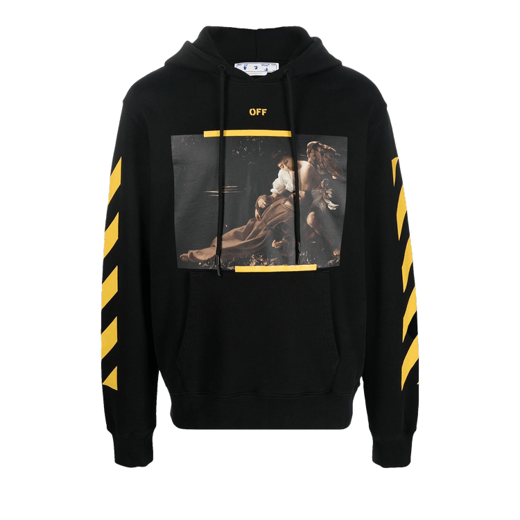 Off-White Diagonal Arrow Caravaggio St Fran Slim Hoodie 'Black/White'