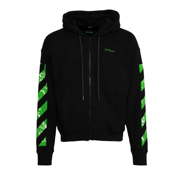 Off-White Moon Cam Arrow Zip Skate Hoodie 'Black/Green'