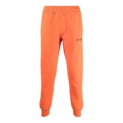 Off-White SS21 Logo logo Sports Long Pants Unisex Orange
