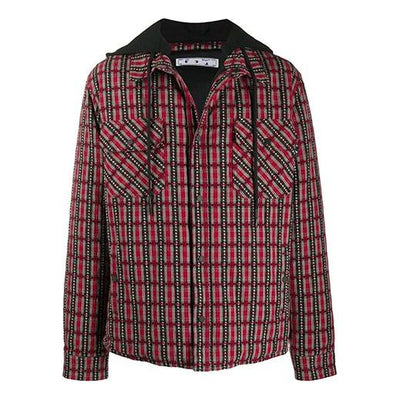 Off-White Mens Hoodie Jacket Plaid