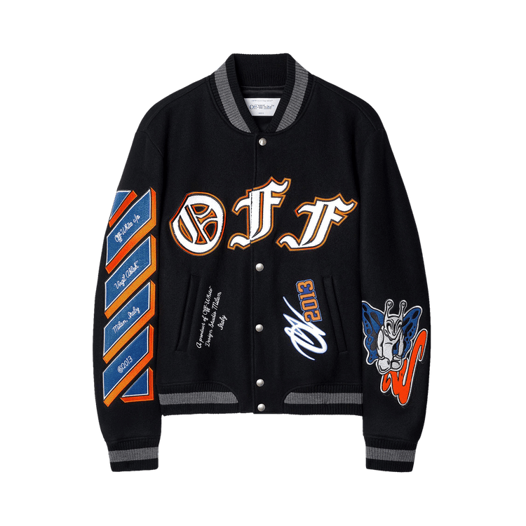 Off-White Varsity Bomber Jacket 'Black/Multicolor'