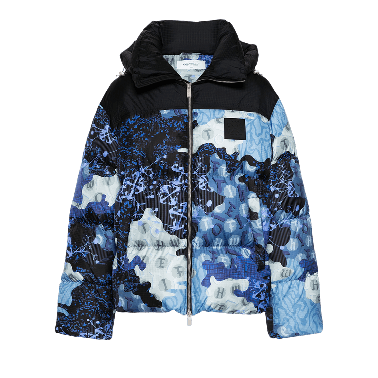 Off-White Rip Down Puffer Jacket 'Camouflage/Black'
