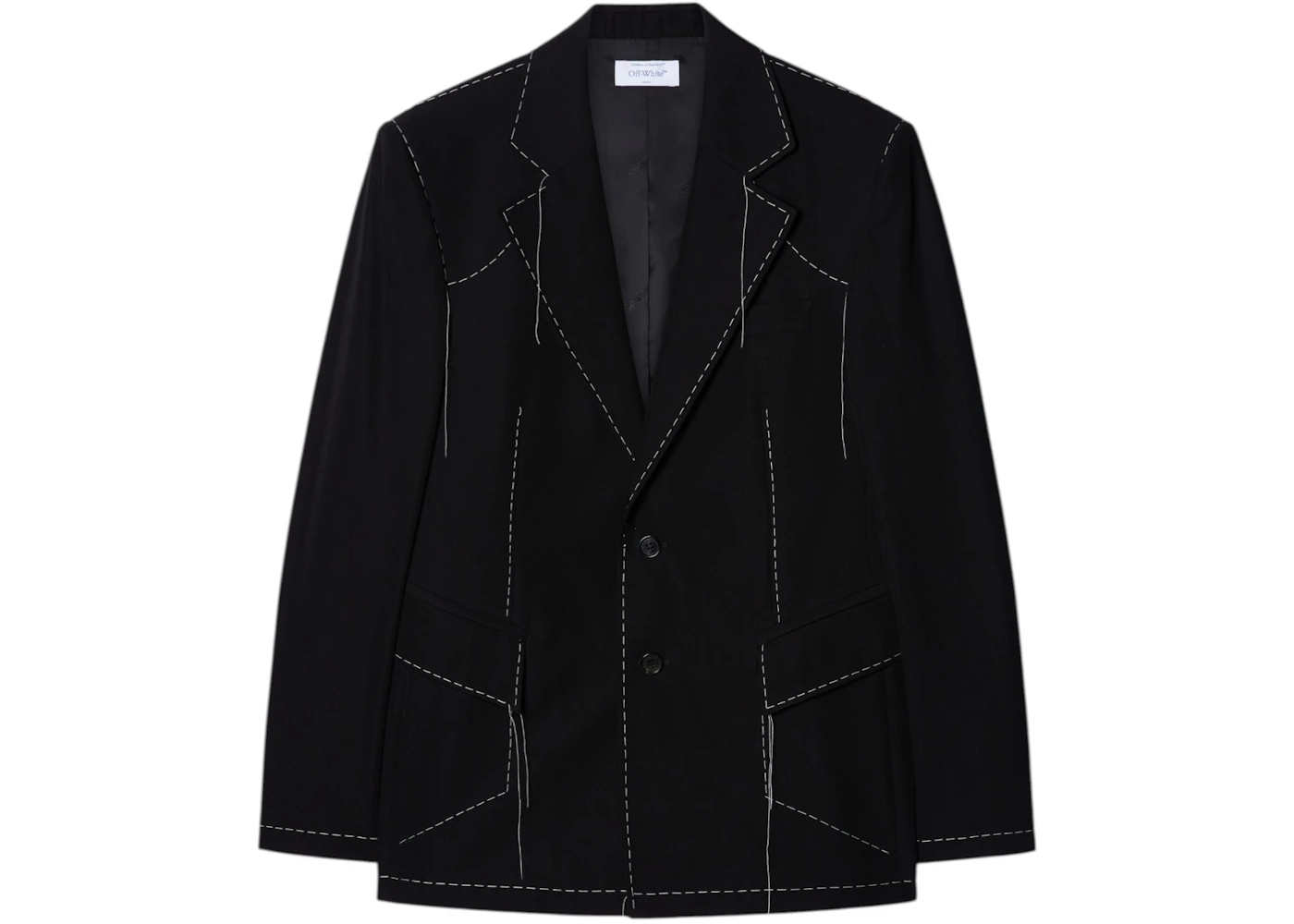 OFF-WHITE 00 Stitch Woolgab Relax Jacket Black