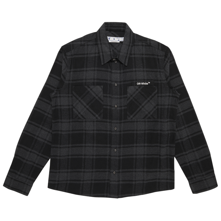 Off-White Outline Arrows Flannel T-Shirt 'Grey/White'