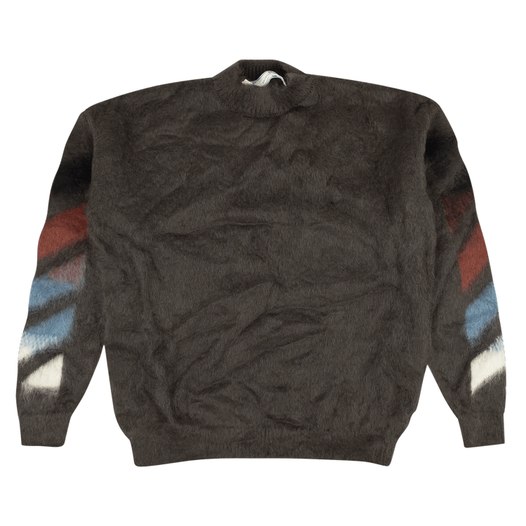 Off-White Diag Brush Mohair Crewneck 'Grey'