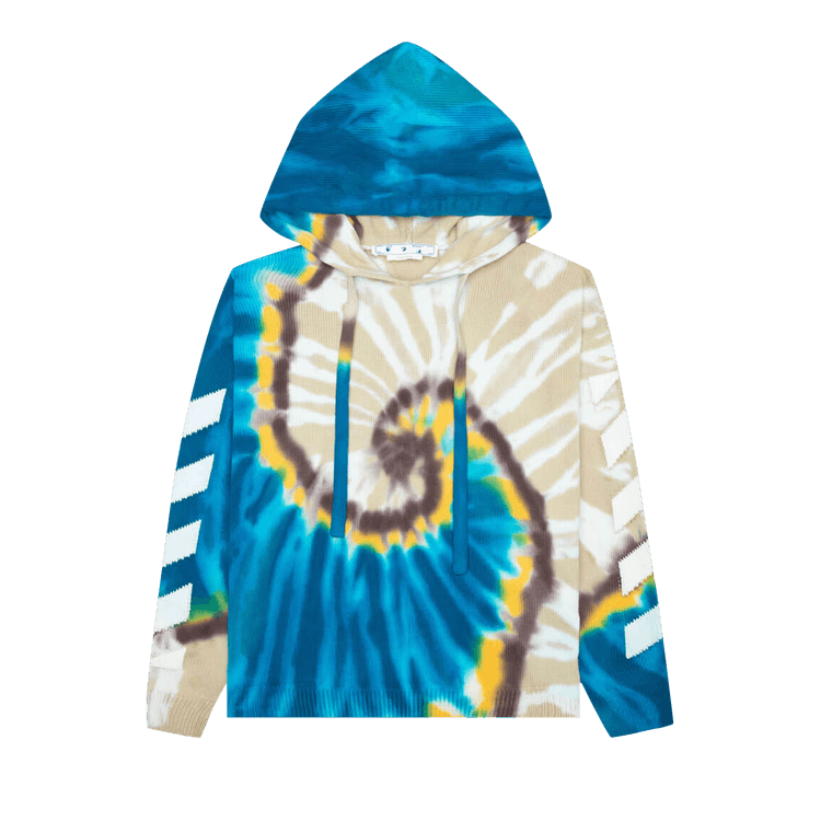 Off-White Diag Tie Dye Knit Hoodie 'Bone/White'