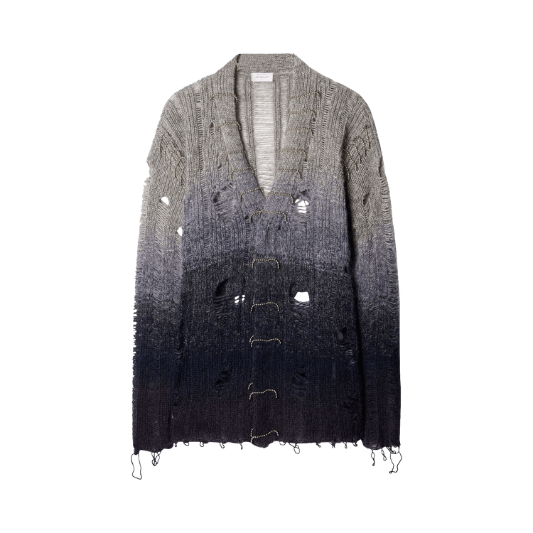 Off-White Distressed Mohair Cardigan 'Light Grey'