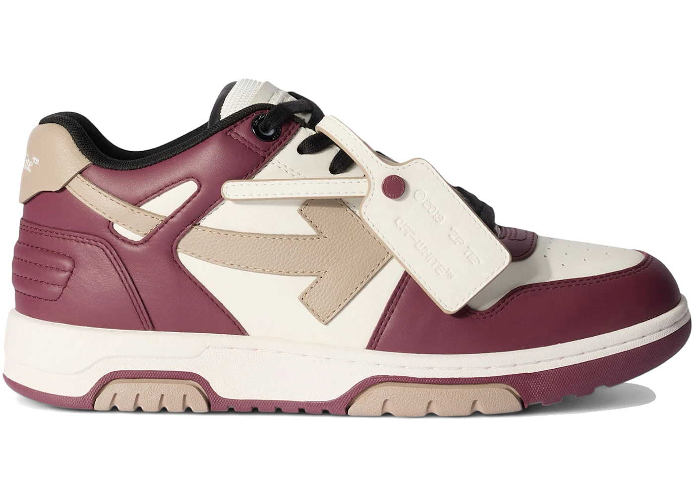 OFF-WHITE Out Of Office Low Tops White Burgundy