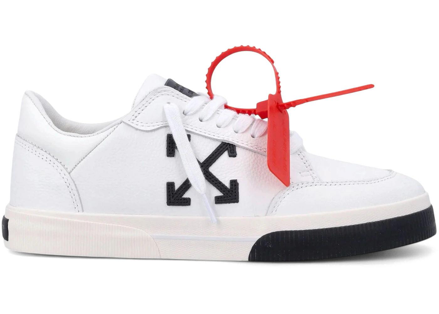 OFF-WHITE New Low Vulcanized White Leather Black