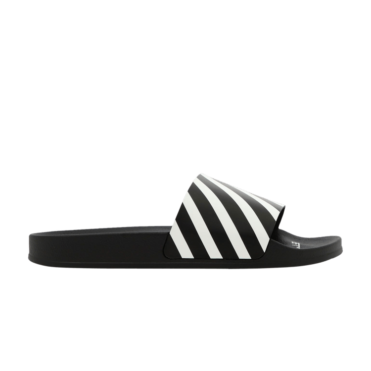 Off-White Diagonal Sliders 'Black White'