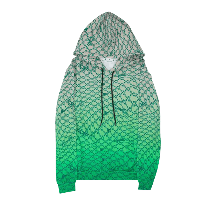 Off-White OW Allover Sport Hoodie 'Green Irish'