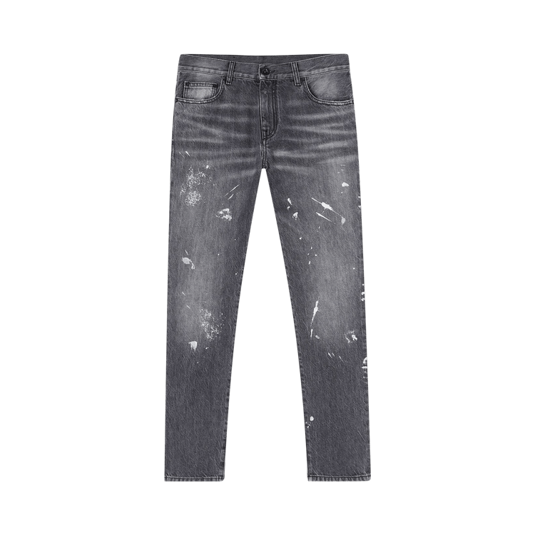 Off-White Diag Outline Paint Skinny Jeans 'Vintage Grey/White'