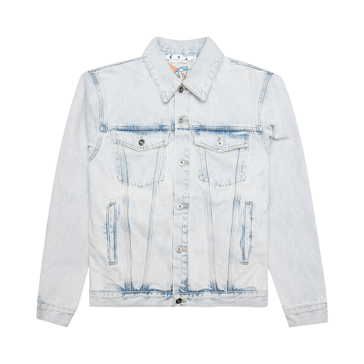 Off-White Graffiti Embroidered Denim Skate Jacket 'Extreme Blue'