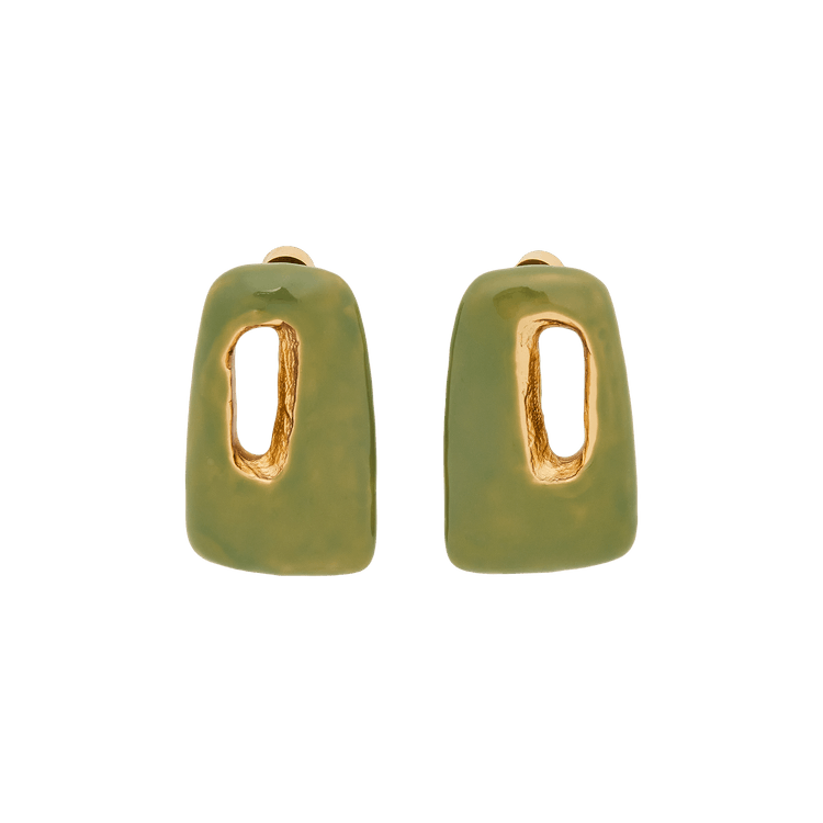 Marni Metal Earring 'Olive Green'
