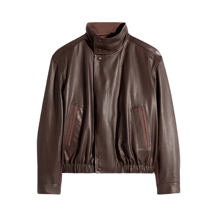 Lemaire Soft Leather Blouson 'Chocolate'