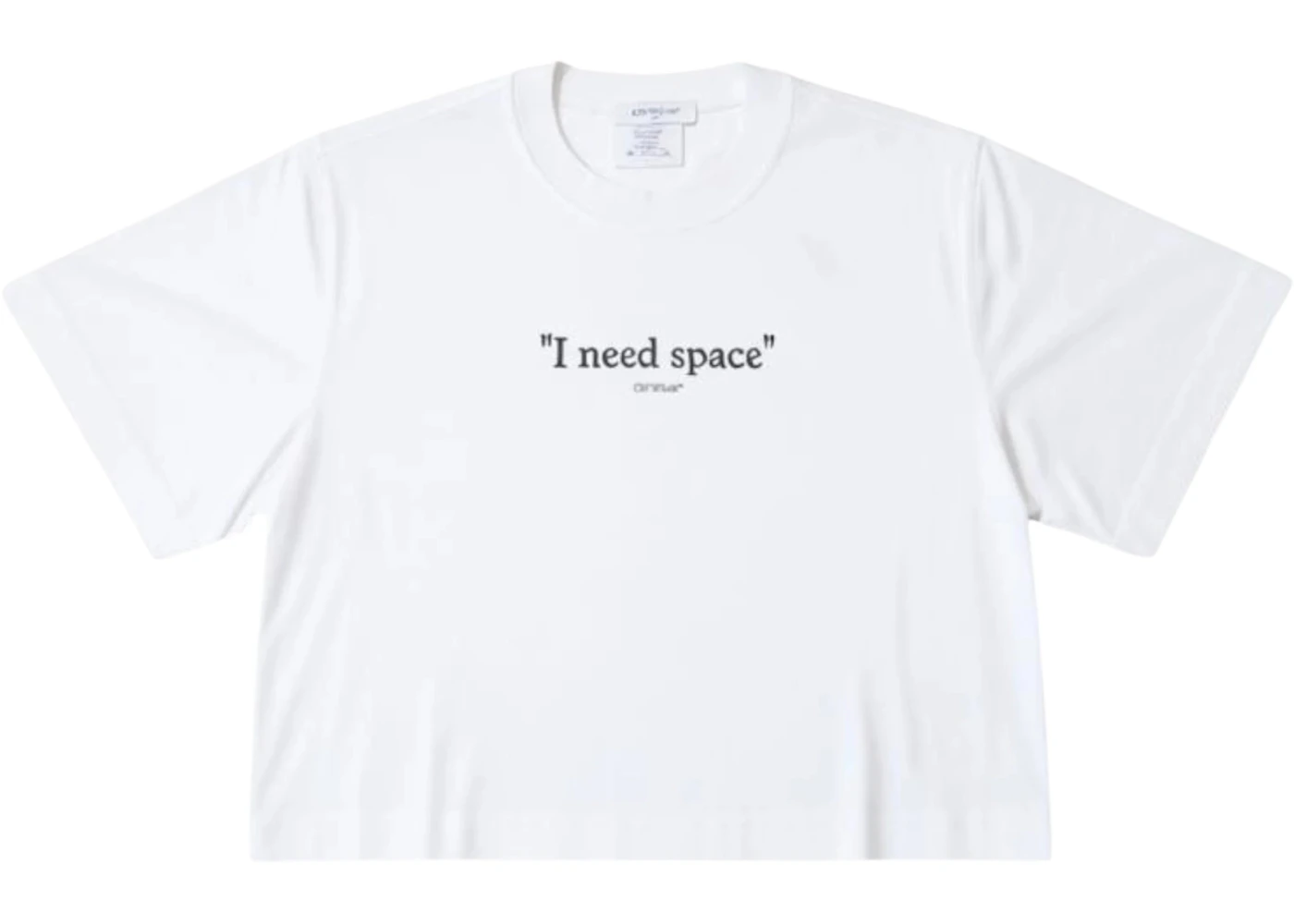 OFF-WHITE Thick Need Space Crop Tee White