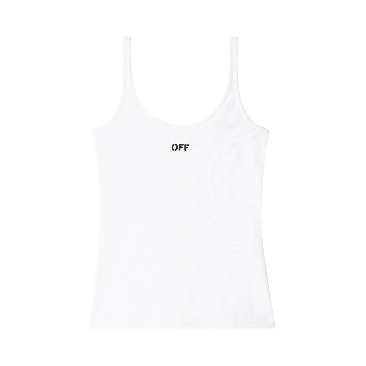 Off-White Off Stamp Rib Tank Top 'White/Black'