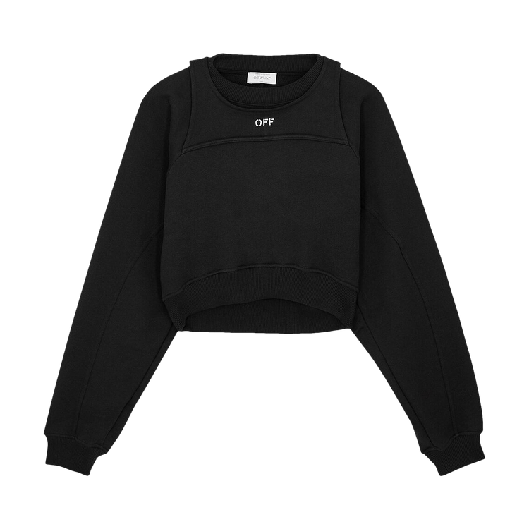 Off-White Off Stamp Round Crop Crewneck 'Black/White'