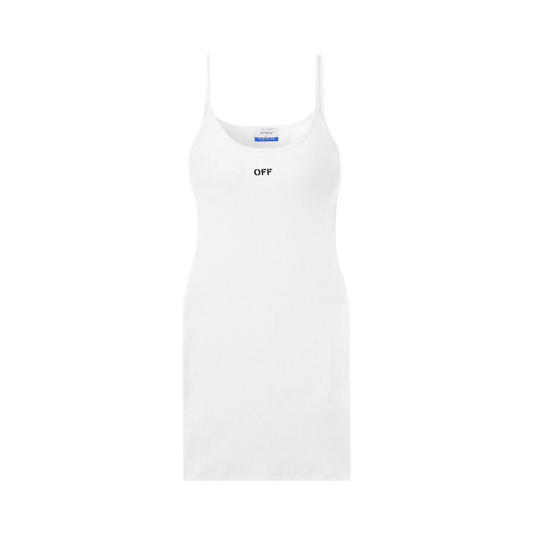 Off-White Off Stamp Rib Basic Tank Dress 'White/Black'