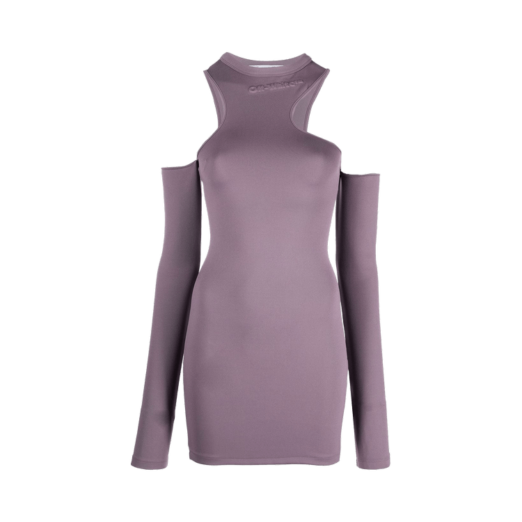 Off-White Sleek Asymmetric Long-Sleeve Mini Dress 'Violet'