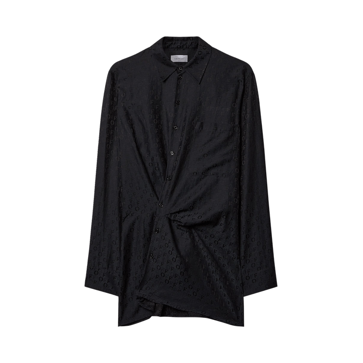 Off-White Off Jacquard Twist Shirt Dress 'Black'
