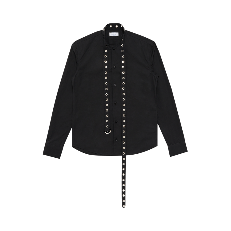 Off-White Poplin Belt Eyelets Cross Shirt 'Black'