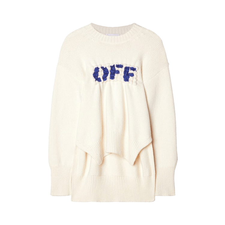 Off-White Boiled Logo Crewneck 'White/Blue'