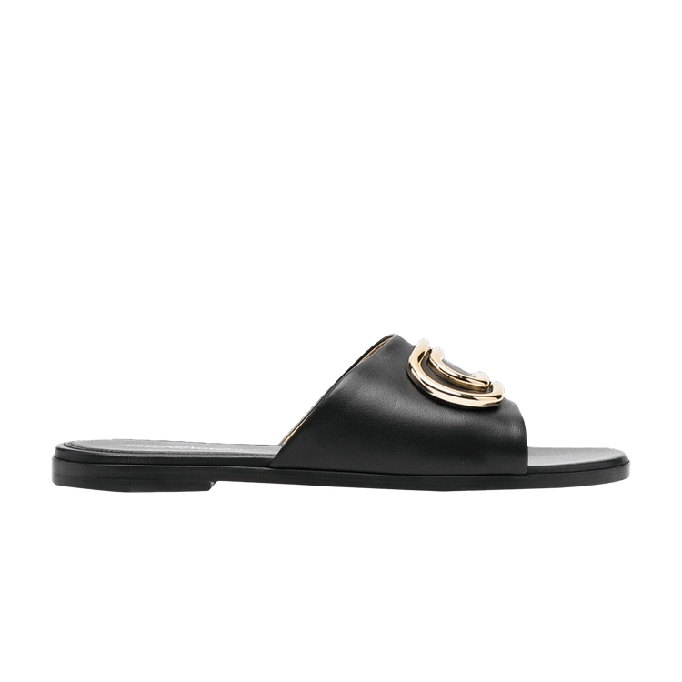Off-White Wmns Paperclip Nappa Slider 'Black Gold'