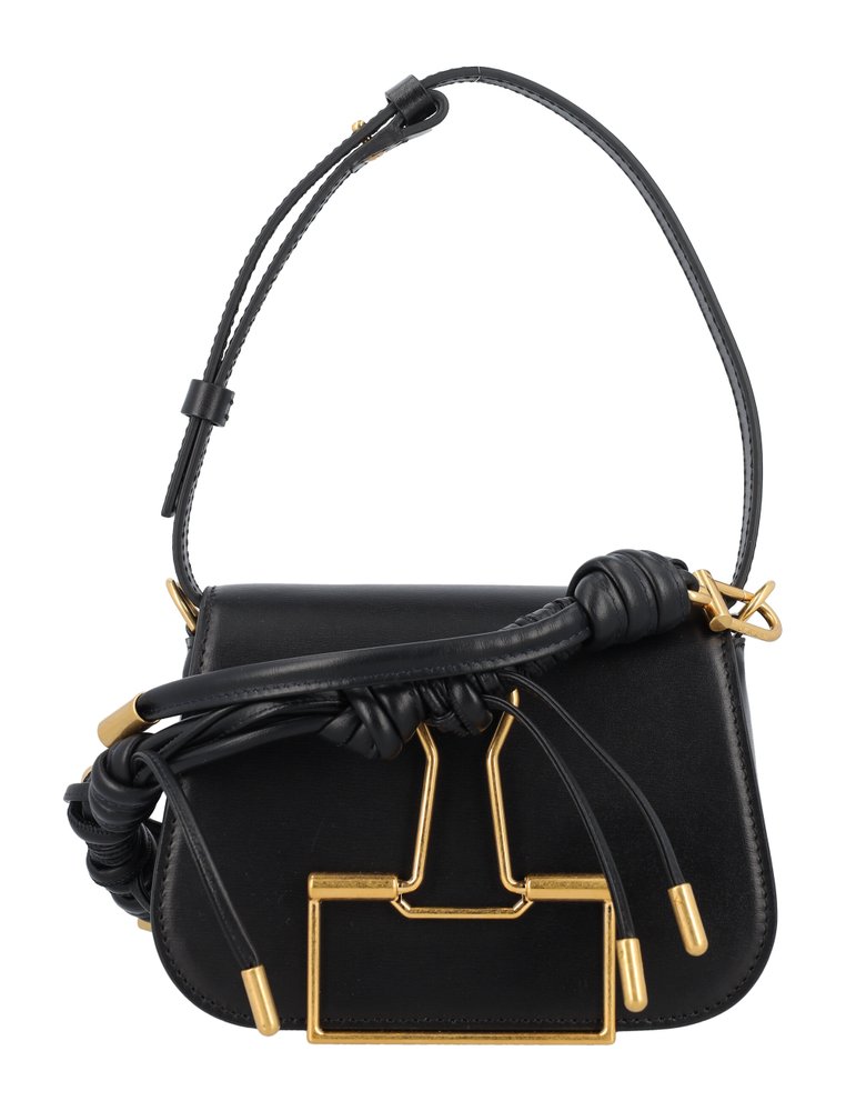 Off-White Skeleton Binder Foldover Top Crossbody Bag