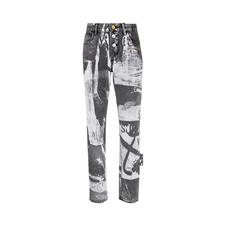 Off-White Tomek Denim Straight Leg Jeans 'Black/White'