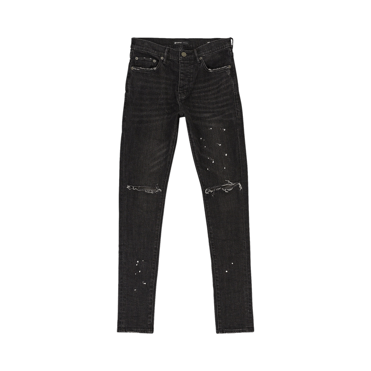 PURPLE BRAND Over Spray Skinny Jeans 'Black'