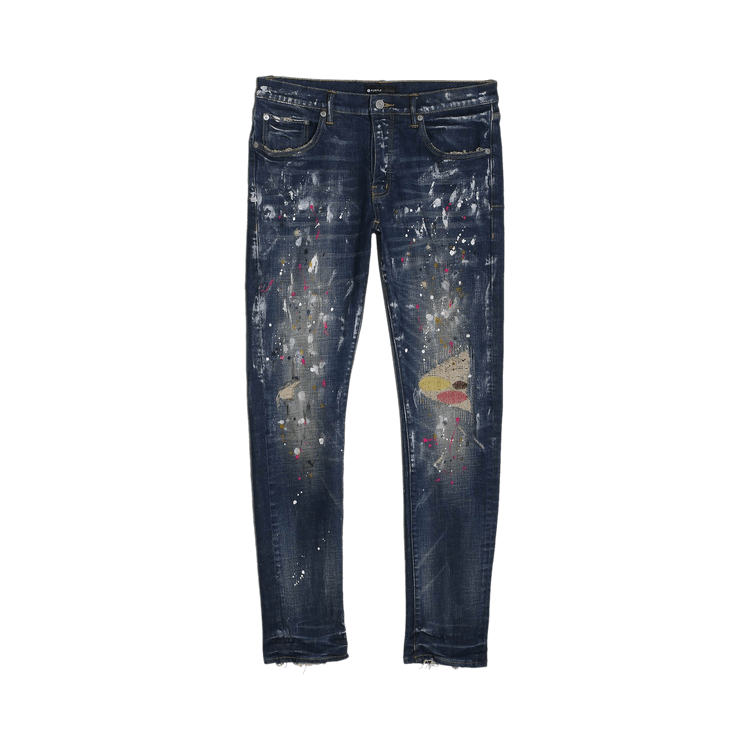 PURPLE BRAND Repair Stitch Low Rise Skinny Jean 'Blue'