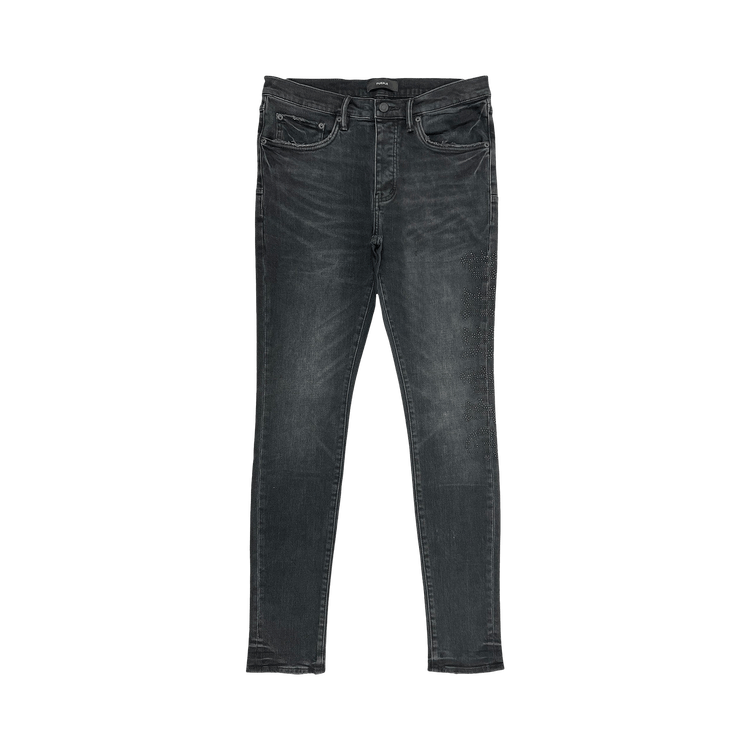 PURPLE BRAND Hotfix Logo Denim 'Black'
