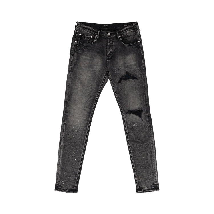 PURPLE BRAND Skinny Plaid Patch 'Black'