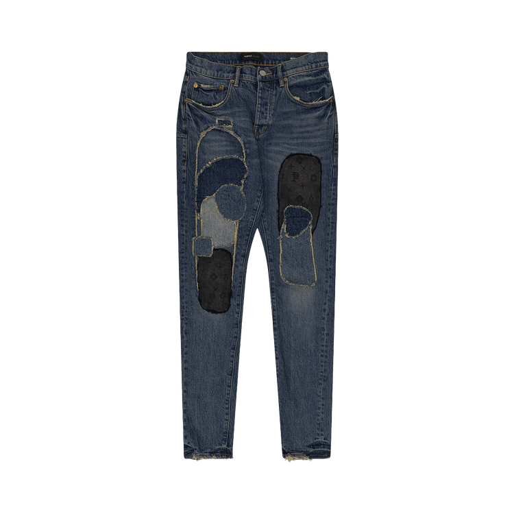 PURPLE BRAND Vintage Heavy Patch Repair 'Mid Indigo'