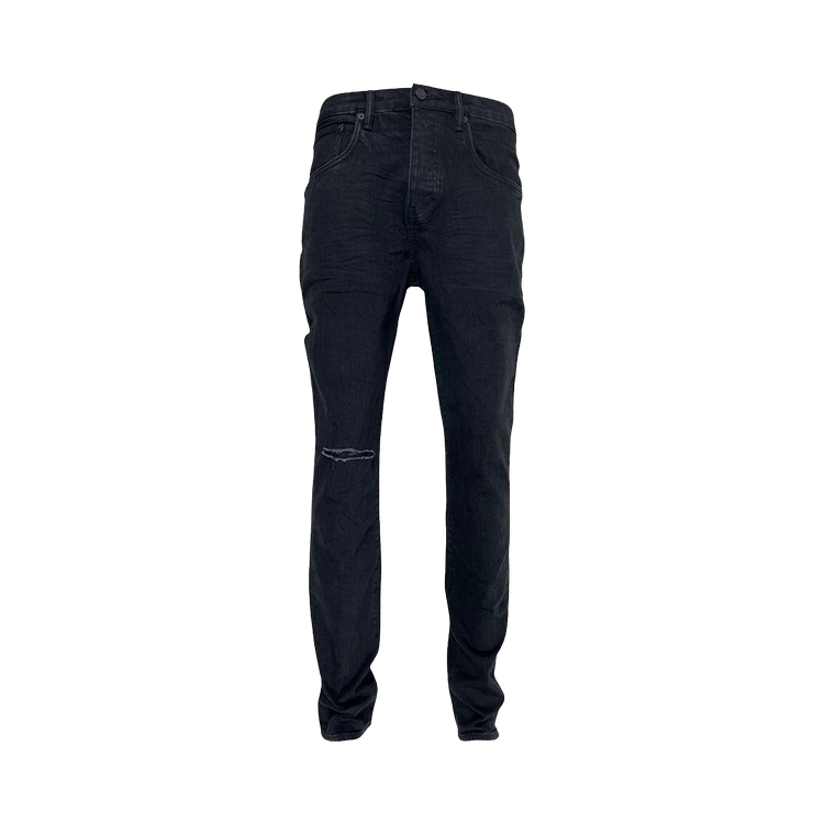 PURPLE BRAND Knee Slit Rinse Slim Denim 'Black'