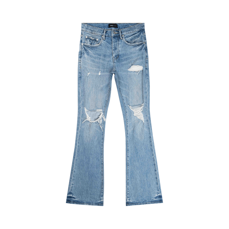 PURPLE BRAND Ripped Flare Jeans 'Light Indigo'