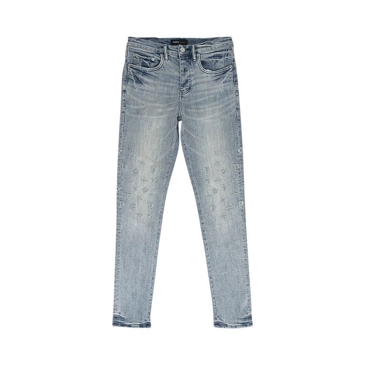 PURPLE BRAND Tuffetage Monogram Skinny Jeans 'Indigo'