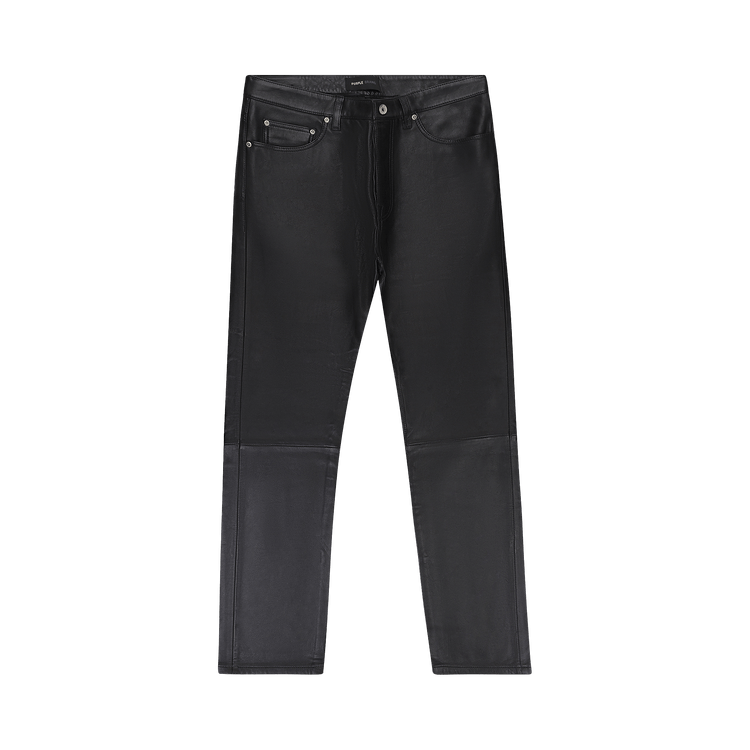 PURPLE BRAND Leather Relaxed Fit Pant 'Black'