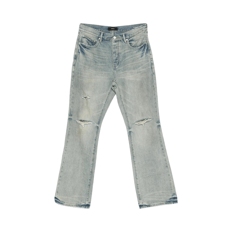 PURPLE BRAND Dirty Fade Down Rip Boot Denim 'Light Indigo'