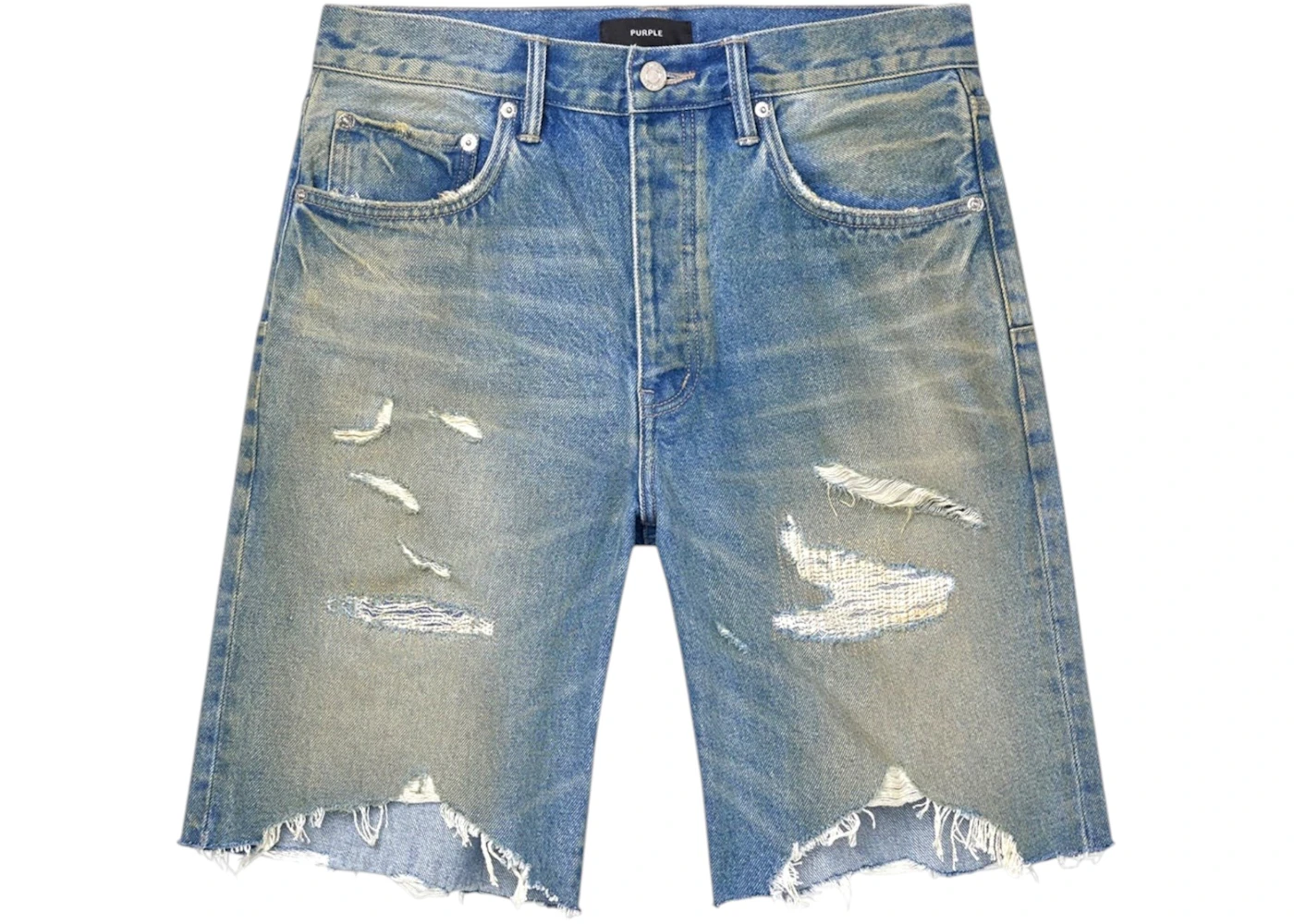 Purple Brand High Summer Destroy Short Indigo