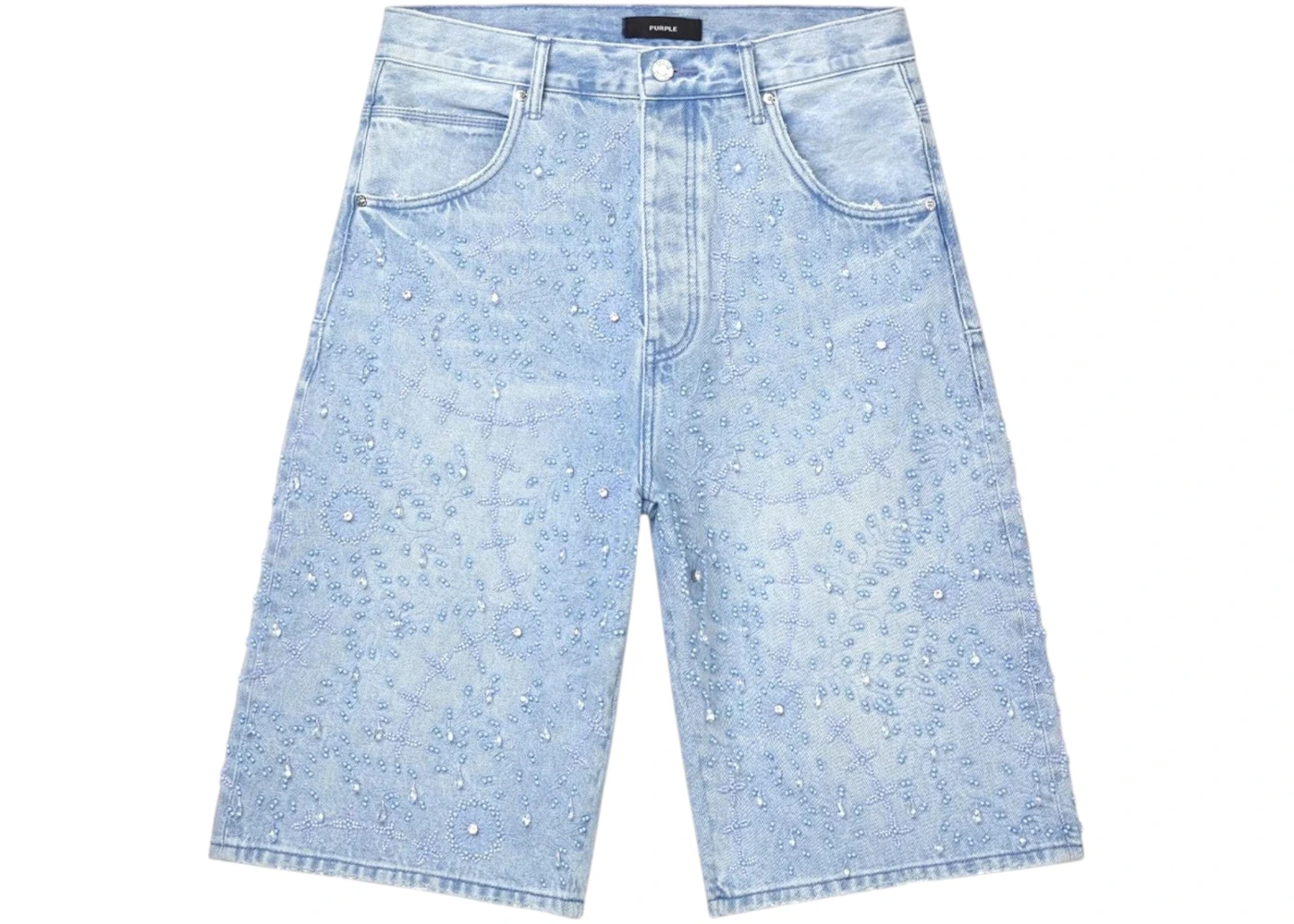 Purple Brand Embellished LT Short Light Indigo