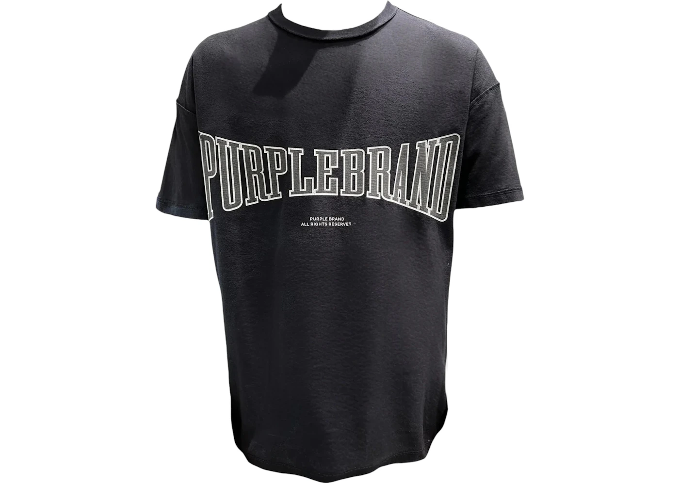 Purple Brand Graphic II Textured Inside Out Tee Black
