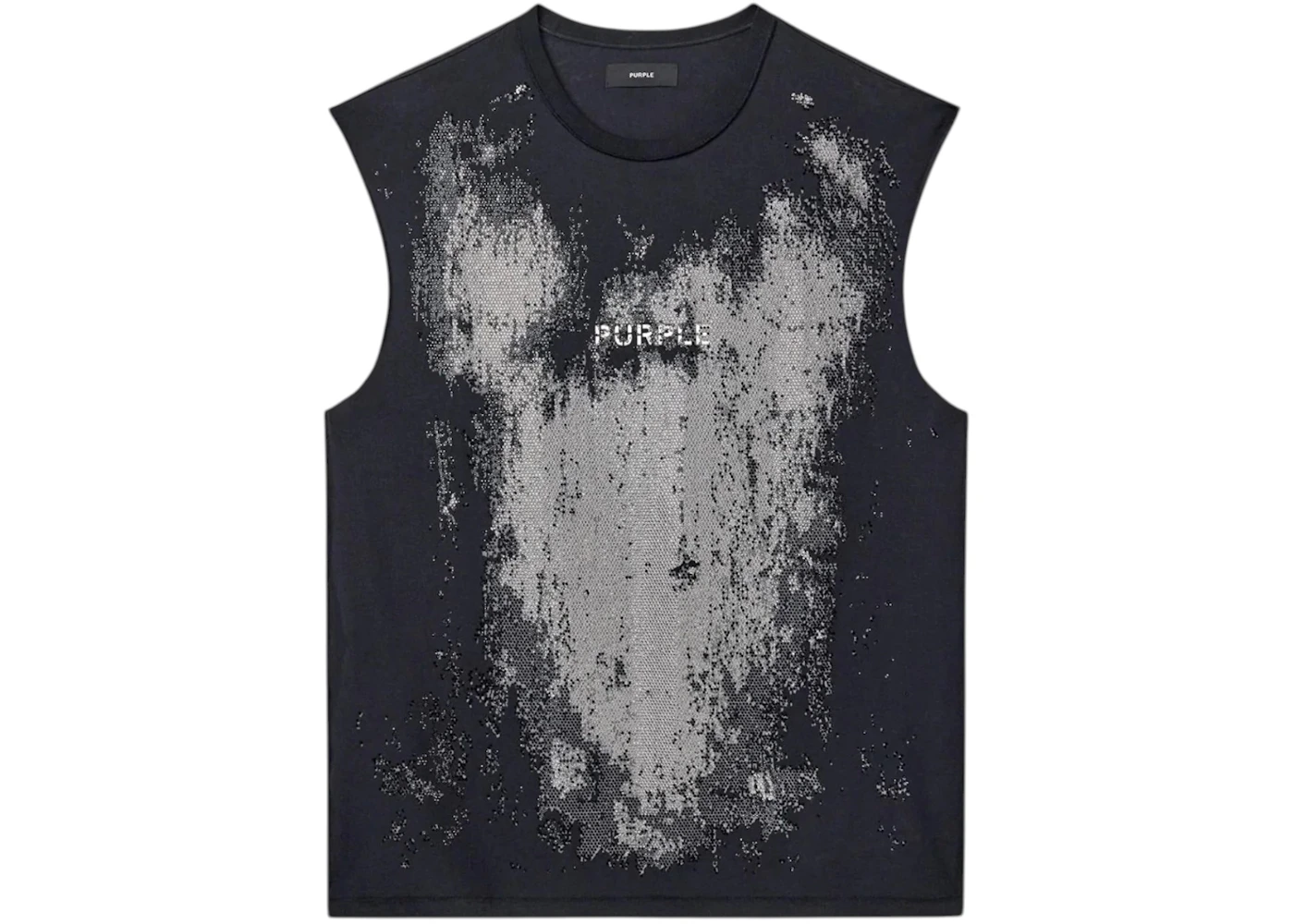 Purple Brand Textured Sleeveless T-shirt Black