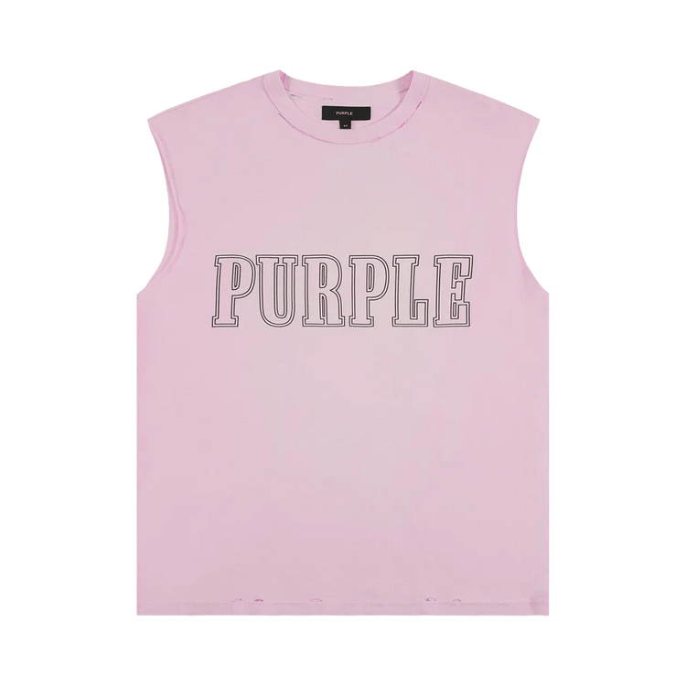 PURPLE BRAND Textured Sleeveless T-Shirt 'Pink'