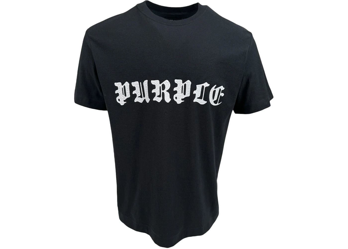 Purple Brand Spellout Textured Jersey Tee Black