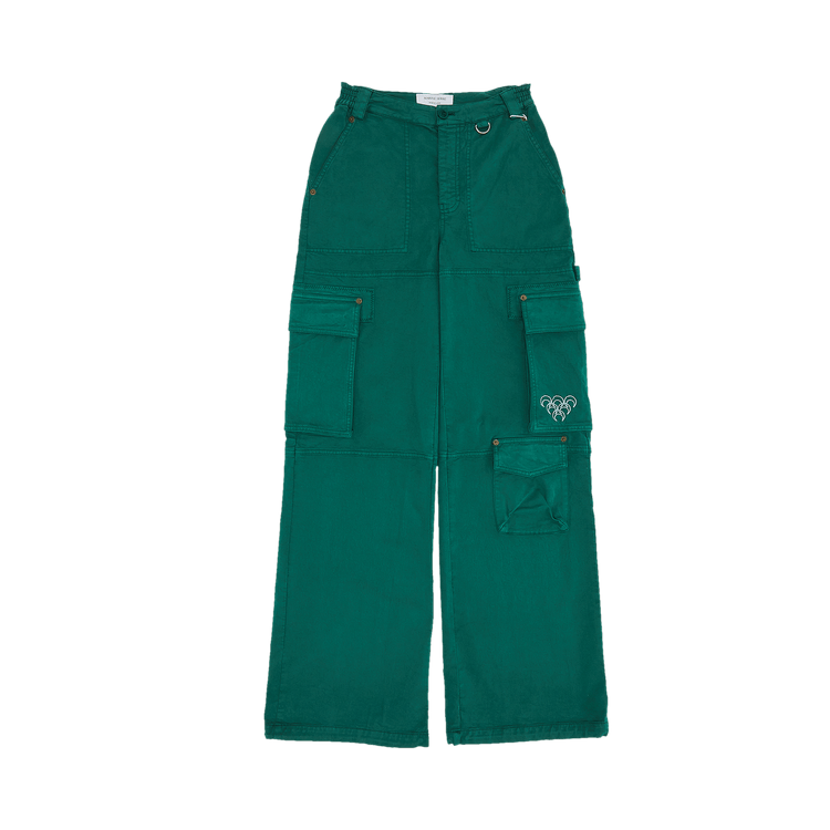 Marine Serre Workwear Pants 'Evergreen'