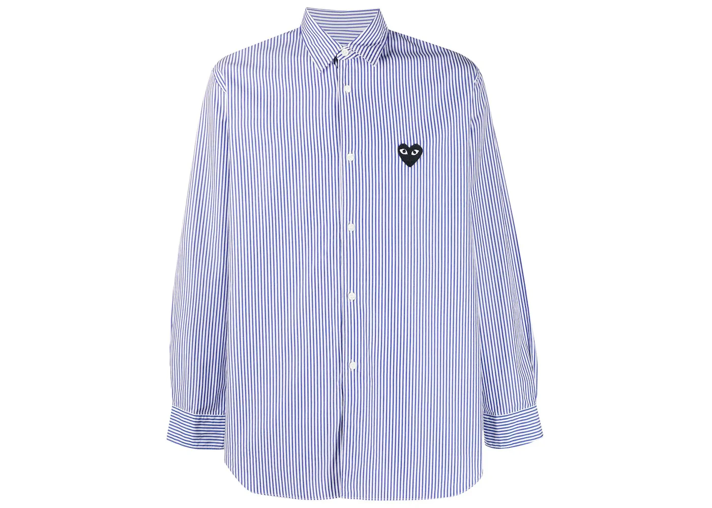 Comme des Garcons PLAY Stripe Embroidered Logo Shirt Blue/White