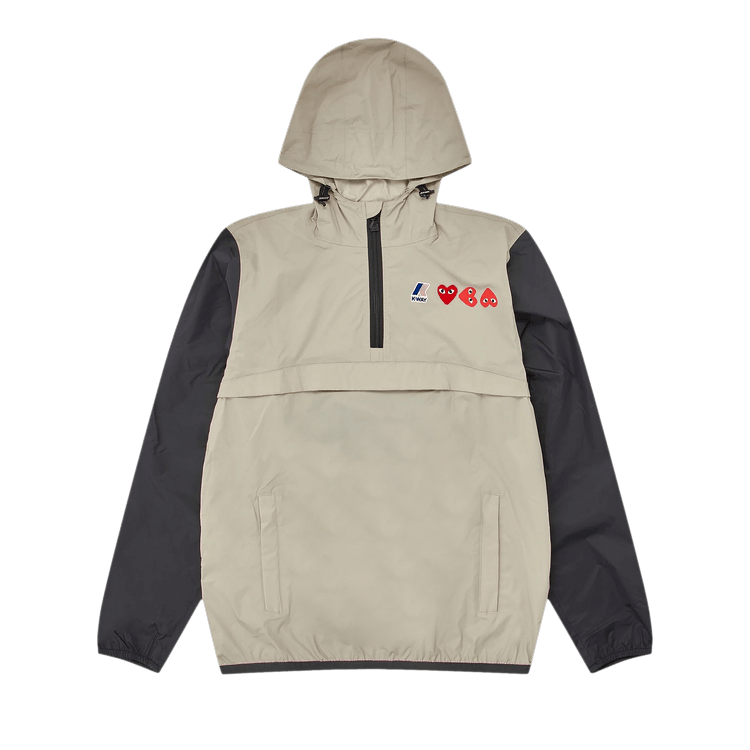 Comme des Garçons PLAY x K-Way Full Zip Hoodie 'Beige/Black'